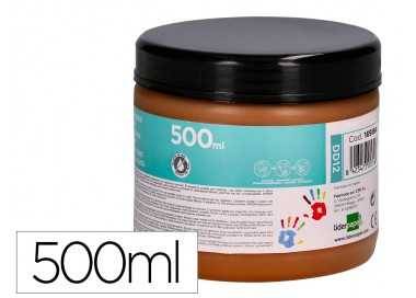 Pintura dedos liderpapel marron tarrina de 500 cc