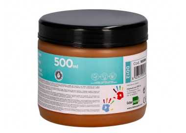 Pintura dedos liderpapel marron tarrina de 500 cc