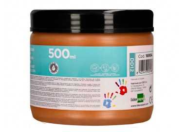 Pintura dedos liderpapel marron tarrina de 500 cc