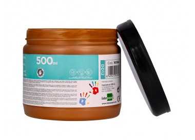 Pintura dedos liderpapel marron tarrina de 500 cc
