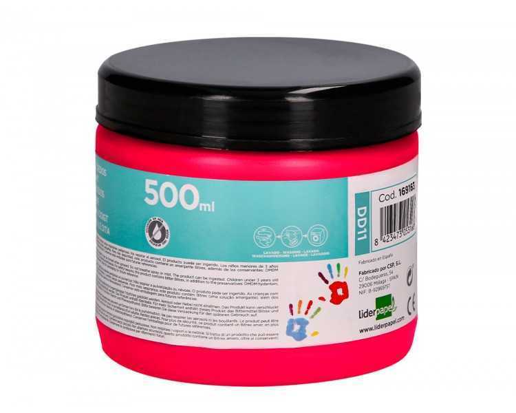 Pintura dedos liderpapel magenta tarrina de 500 cc