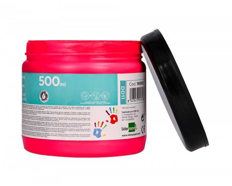 Pintura dedos liderpapel magenta tarrina de 500 cc