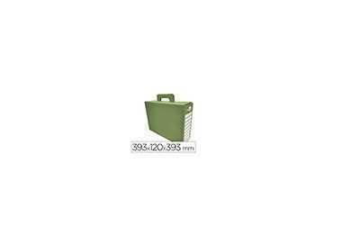 Caja cheque-libro liderpapel para material escolar carton reforzado con asa color verde 393x120x393 mm Caja cheque-libro liderpapel para material escolar carton reforzado con asa color verde 393x120x393 mm