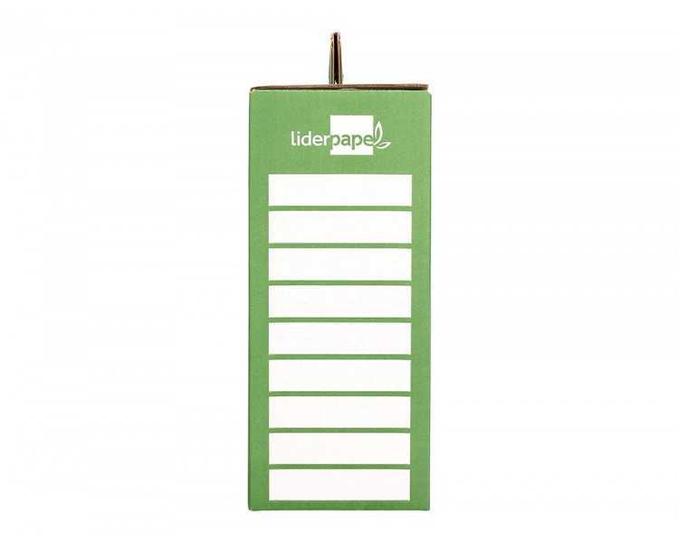 Caja cheque-libro liderpapel para material escolar carton reforzado con asa color verde 393x120x393 mm