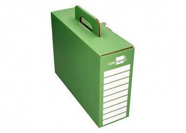 Caja cheque-libro liderpapel para material escolar carton reforzado con asa color verde 393x120x393 mm Caja cheque-libro liderpapel para material escolar carton reforzado con asa color verde 393x120x393 mm
