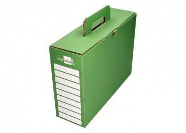 Caja cheque-libro liderpapel para material escolar carton reforzado con asa color verde 393x120x393 mm Caja cheque-libro liderpapel para material escolar carton reforzado con asa color verde 393x120x393 mm