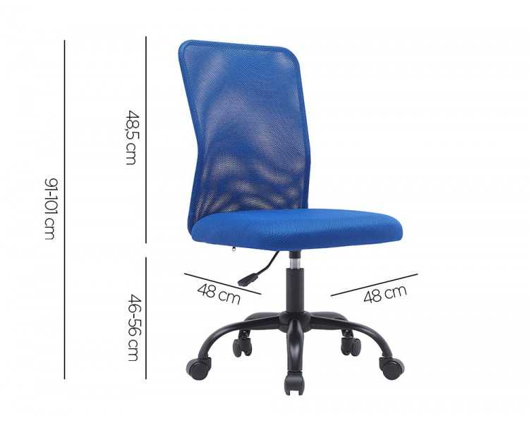 Silla q-connect oficina parma malla sin reposabrazos alt max 990 anc 480 prof 590 color azul