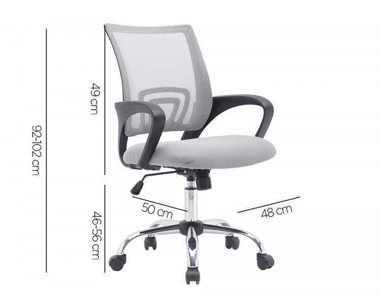 Silla q-connect oficina siena malla base metalica alt max 1000 anc 560 prof 570 ruedas premium color blanco gris