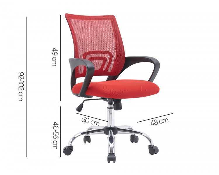 Silla q-connect oficina siena malla base metalica alt max 1000 anc 560 prof 570 ruedas premium color negro rojo