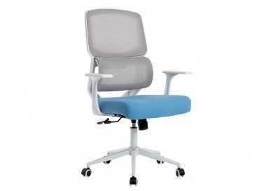 Silla q-connect oficina lucca malla base metalica alt max 1090 anc 700 prof 650 ruedas premium color blanco gris azul