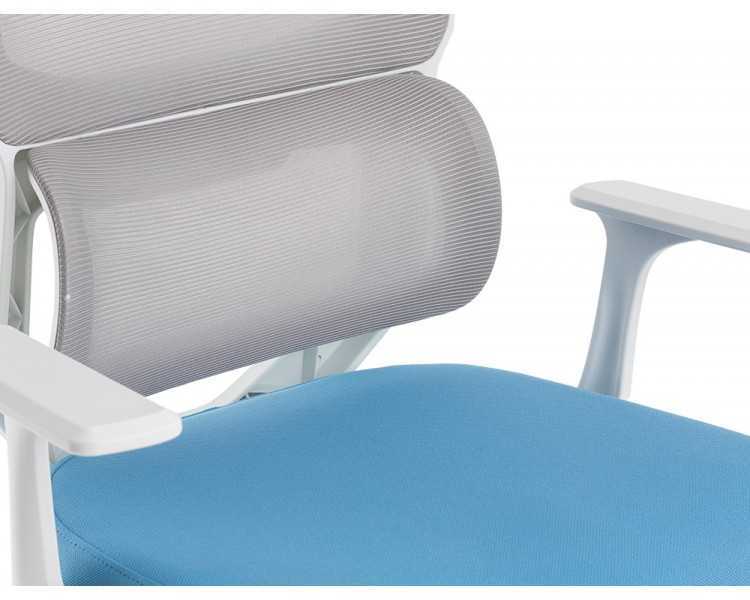 Silla q-connect oficina lucca malla base metalica alt max 1090 anc 700 prof 650 ruedas premium color blanco gris azul