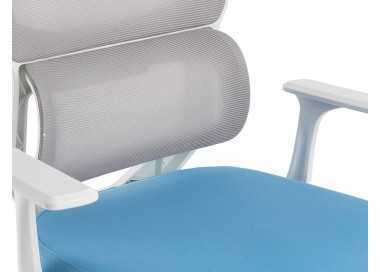 Silla q-connect oficina lucca malla base metalica alt max 1090 anc 700 prof 650 ruedas premium color blanco gris azul