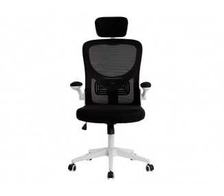 Silla q-connect ergonomica pal ermo malla base nylon alt max 1300 anc 610 prof 600 ruedas premium color blanco negro