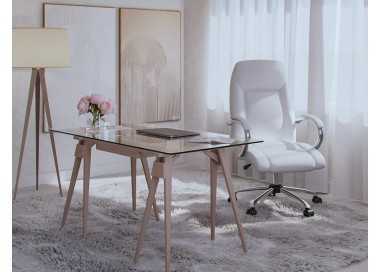 Silla q-connect direccion vero na simil piel base metalica alt max 1210 anc 650 prof 730 mm ruedas premium color blanco