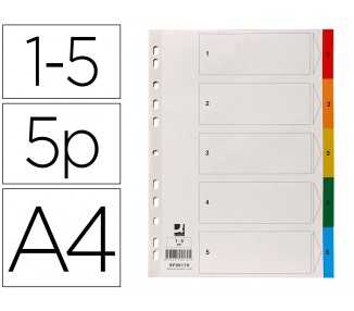 Separador q-connect plastico juego de 5 separadores din a4 multitaladro
