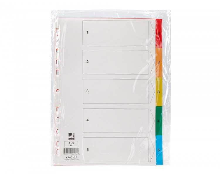 Separador q-connect plastico juego de 5 separadores din a4 multitaladro
