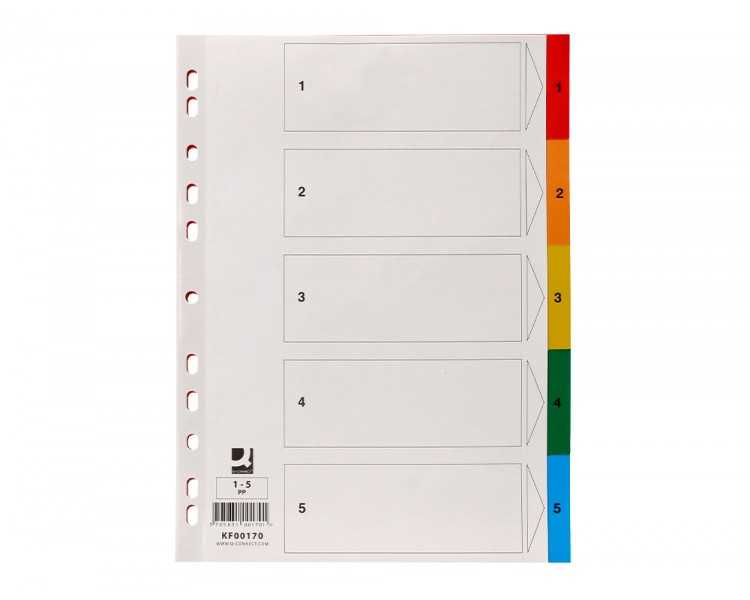 Separador q-connect plastico juego de 5 separadores din a4 multitaladro