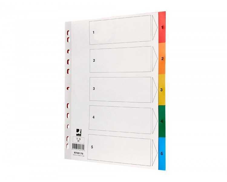 Separador q-connect plastico juego de 5 separadores din a4 multitaladro
