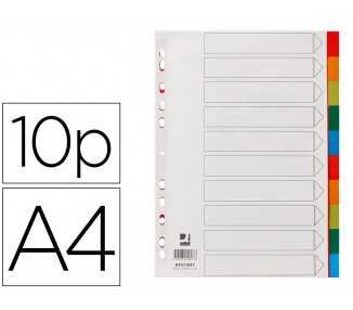 Separador q-connect plastico juego de 10 separadores din a4 multitaladro
