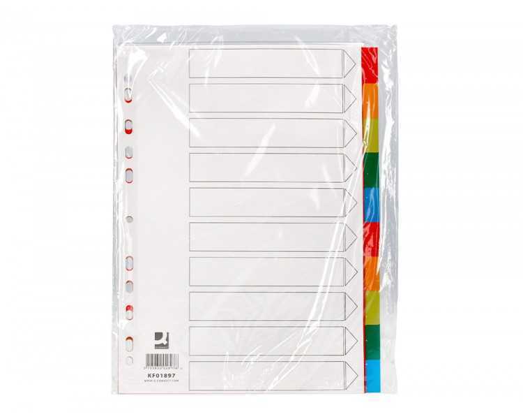 Separador q-connect plastico juego de 10 separadores din a4 multitaladro