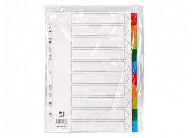 Separador q-connect plastico juego de 10 separadores din a4 multitaladro