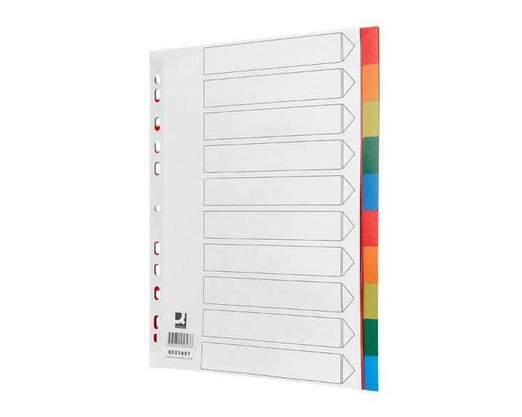 Separador q-connect plastico juego de 10 separadores din a4 multitaladro