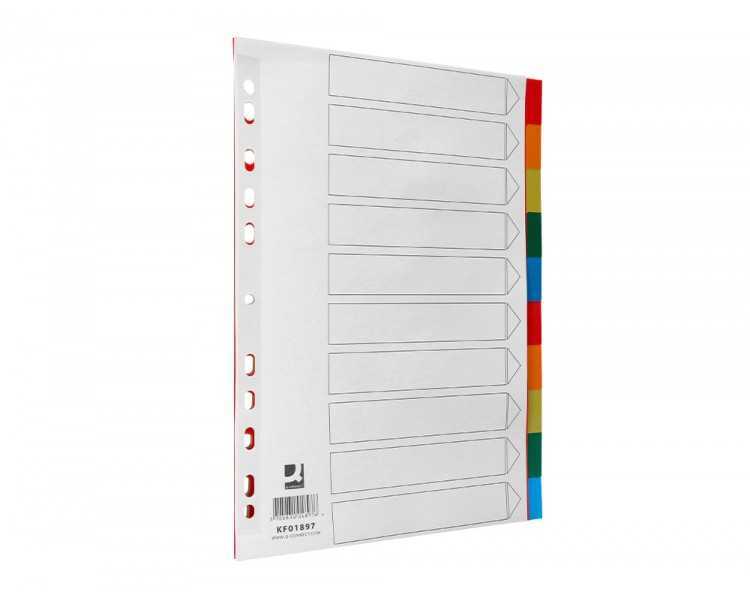 Separador q-connect plastico juego de 10 separadores din a4 multitaladro