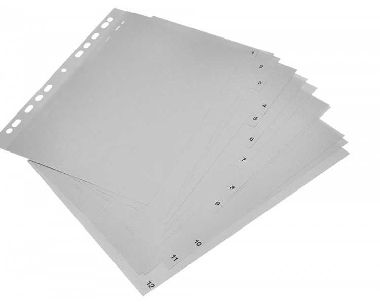 Separador numerico q-connect plastico 1-12 juego de 12 separadores din a4 multitaladro