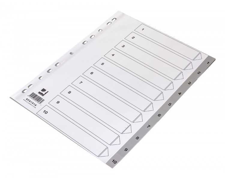 Separador numerico q-connect plastico 1-10 juego de 10 separadores din a4 multitaladro