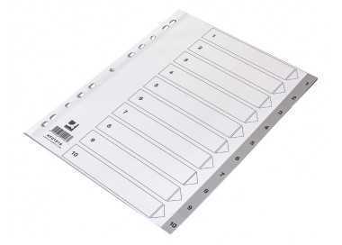 Separador numerico q-connect plastico 1-10 juego de 10 separadores din a4 multitaladro