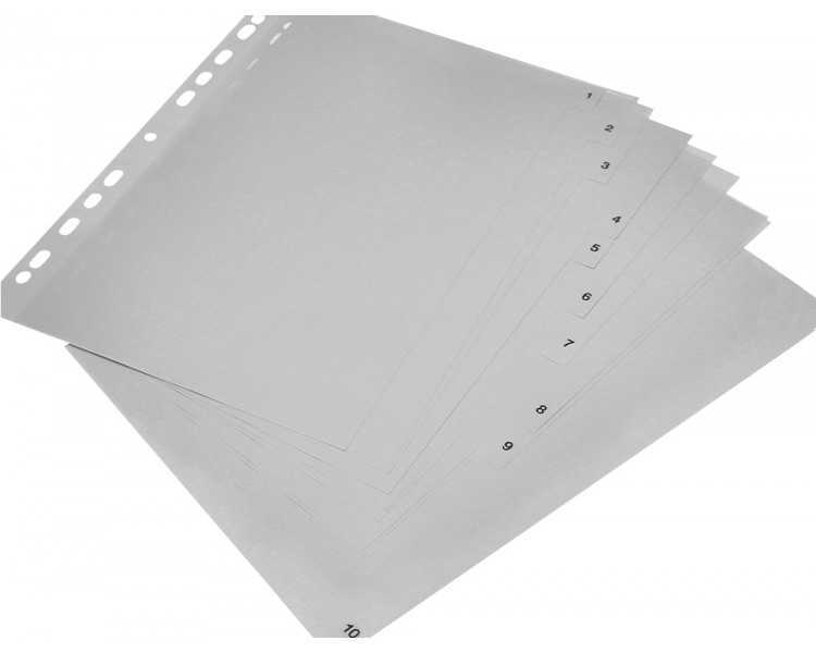 Separador numerico q-connect plastico 1-10 juego de 10 separadores din a4 multitaladro