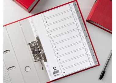 Separador numerico q-connect plastico 1-10 juego de 10 separadores din a4 multitaladro