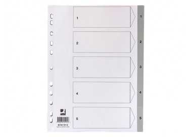 Separador numerico q-connect plastico 1-5 juego de 5 separadores din a4 multitaladro Separador numerico q-connect plastico 1-5 juego de 5 separadores din a4 multitaladro