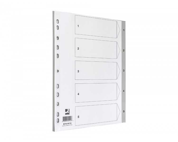 Separador numerico q-connect plastico 1-5 juego de 5 separadores din a4 multitaladro