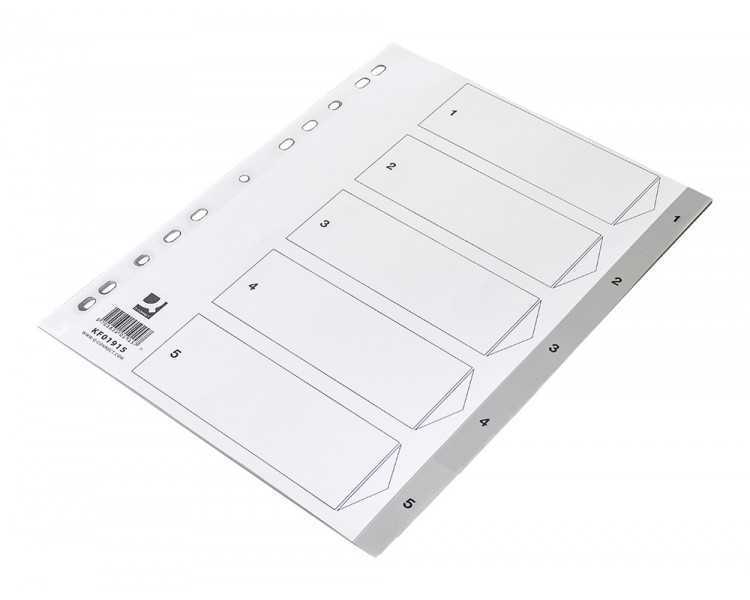 Separador numerico q-connect plastico 1-5 juego de 5 separadores din a4 multitaladro