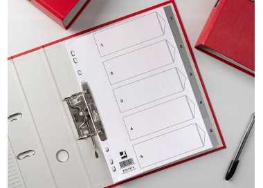 Separador numerico q-connect plastico 1-5 juego de 5 separadores din a4 multitaladro Separador numerico q-connect plastico 1-5 juego de 5 separadores din a4 multitaladro