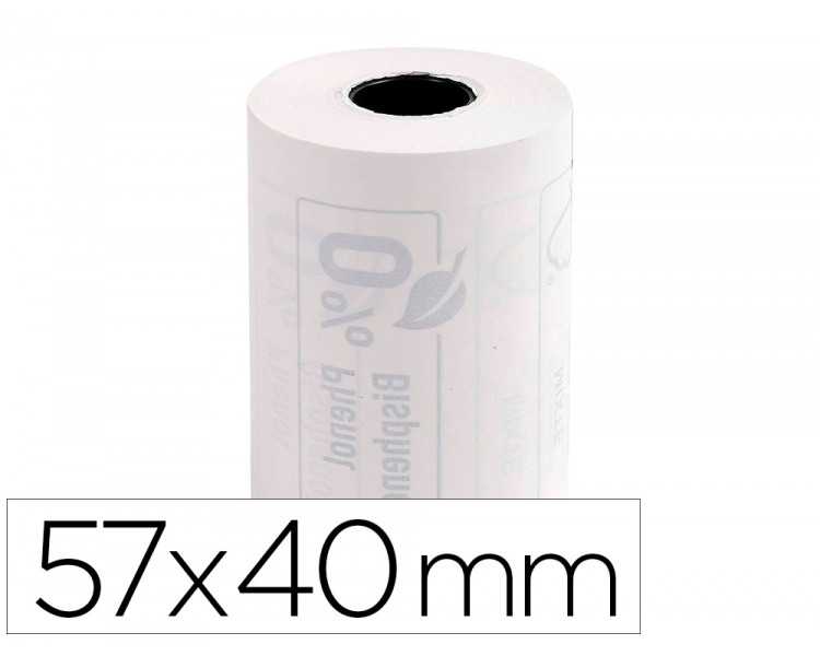 Rollo sumadora exacompta termico para tpv 57 mm x 40 mm 55 g/m2 fsc sin bisfenol a ni plastico