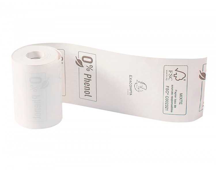 Rollo sumadora exacompta termico para tpv 57 mm x 40 mm 55 g/m2 fsc sin bisfenol a ni plastico