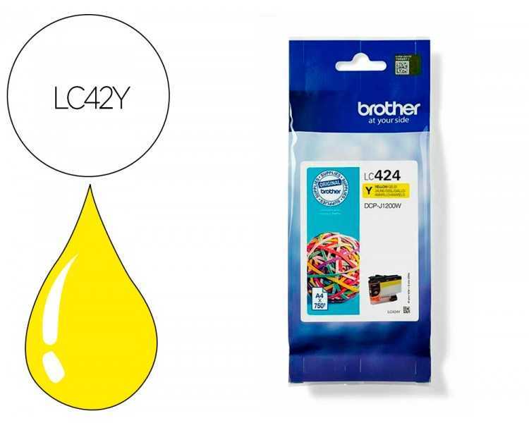 Ink-jet brother lc424y dcp-1200w amarillo 750 paginas