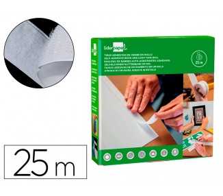 Cinta de cierre adhesiva liderpapel velcro blanco 20mm x 25m