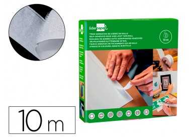 Cinta de cierre adhesiva liderpapel velcro blanco 20mm x 10m