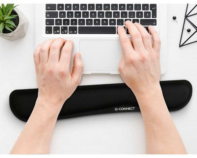 Reposamuñecas q-connect memory foam para teclado color negro 460x85x25 mm