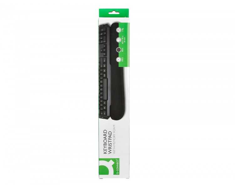 Reposamuñecas q-connect memory foam para teclado color negro 460x85x25 mm