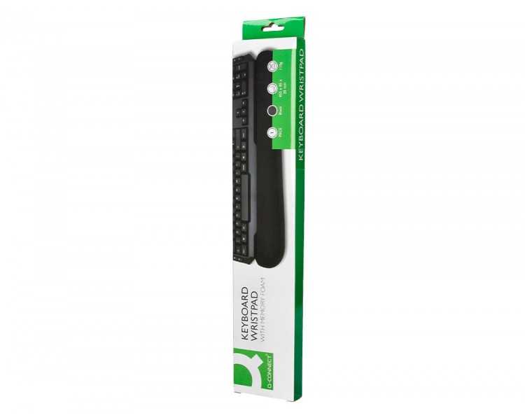 Reposamuñecas q-connect memory foam para teclado color negro 460x85x25 mm