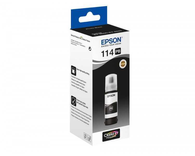Tinta epson t114 eco tank et-8500 / 8550 negro photo botella 70 ml