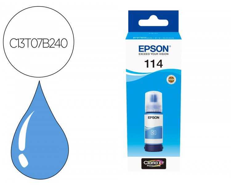 Tinta epson t114 eco tank et-8500 / 8550 cian botella 70 ml