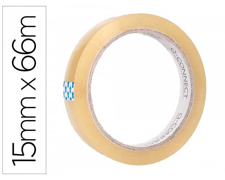Cinta adhesiva q-connect transparente 66 mt x 15 mm