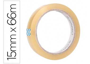Cinta adhesiva q-connect transparente 66 mt x 15 mm