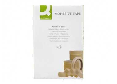 Cinta adhesiva q-connect transparente 66 mt x 15 mm