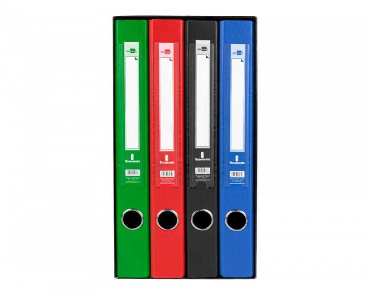 Modulo liderpapel 4 archivadores folio 2 anillas mixtas 25mm colores surtidos